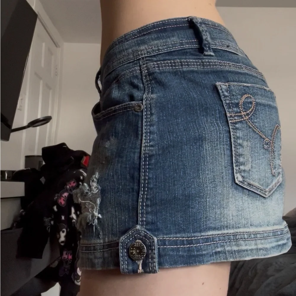 Stretch denim miniskirt - Picture 5 of 6